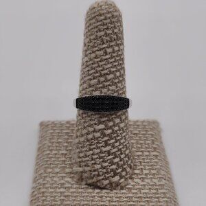 Size 8 Sterling Silver Black Cubic Zirconia Pavement Gems Ring A2349